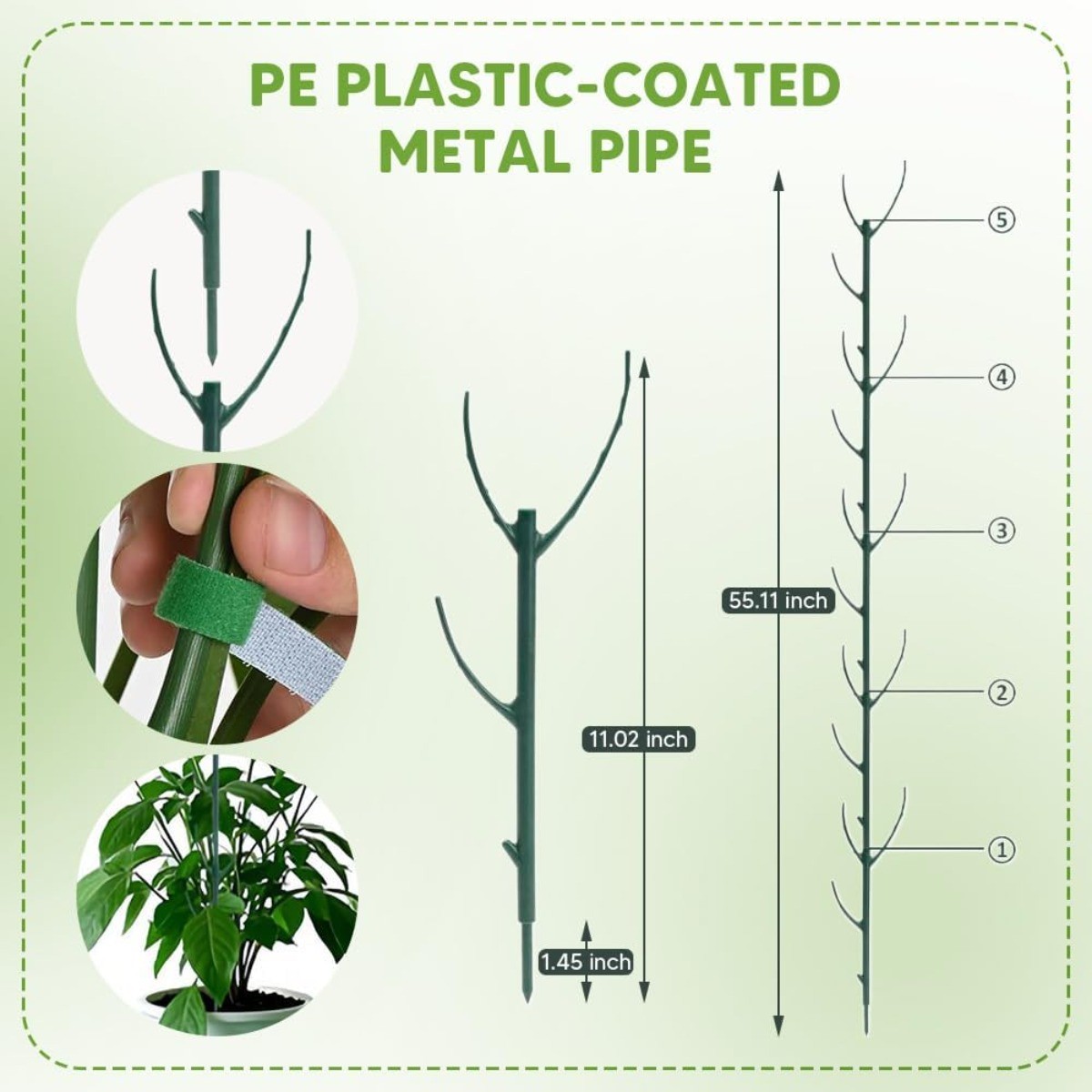 20-Pack Stackable Monstera Plant Support Stakes for Climbing Plants Stem Support
