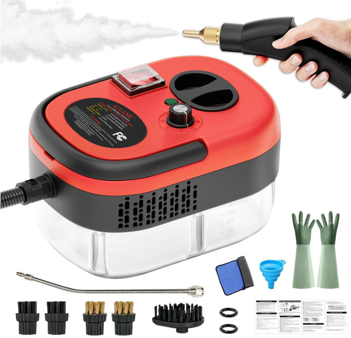Limpiador vapor portátil 2500W alta presión limpieza hogar auto rojo, Nuevo