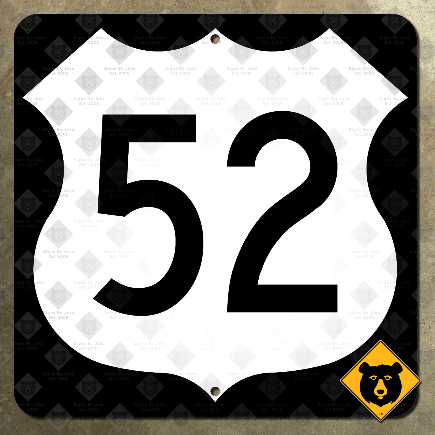 United States US Route 52 highway road sign St Paul Joliet Charleston 1961 12×12