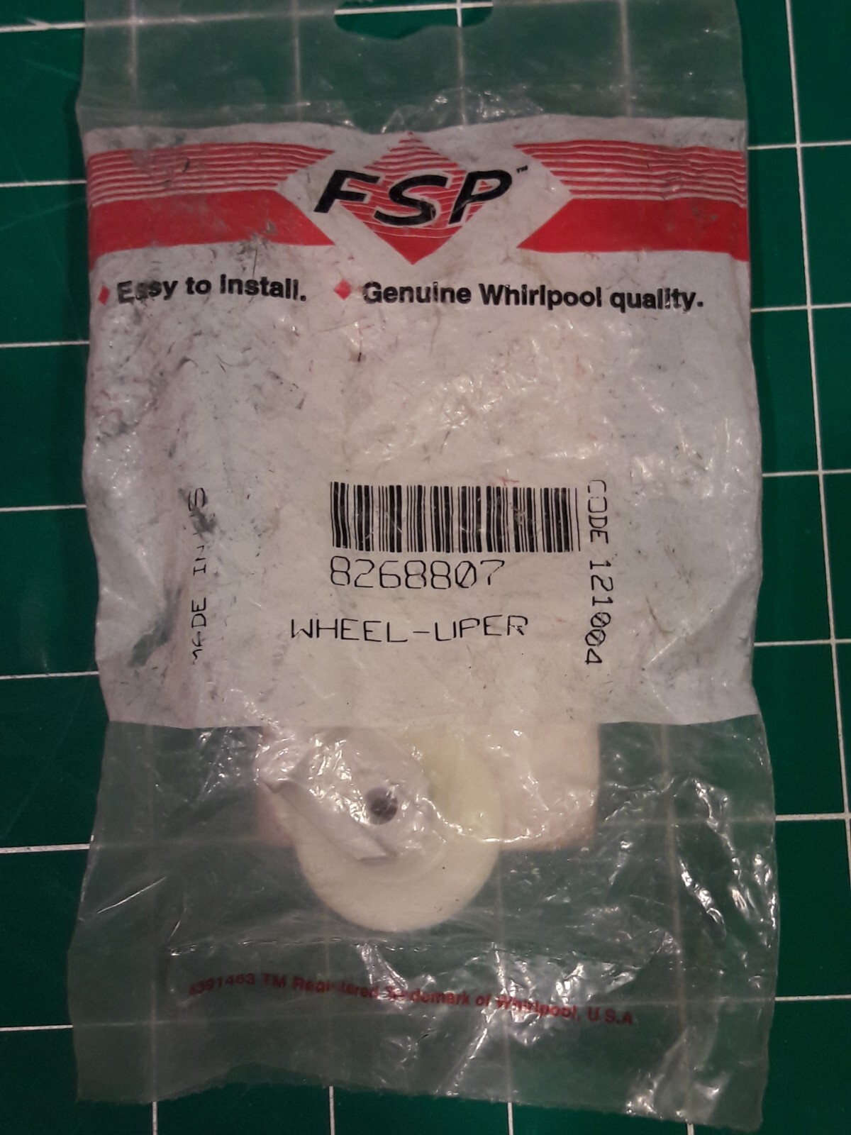 FACTORY PART – FACTORY BAG WHEEL UPPER Whirlpool DISHWASHER WP8268807 – 8268807
