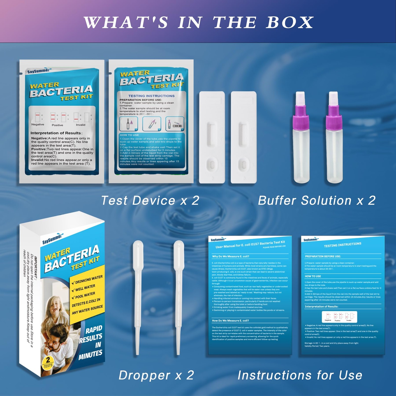 Water Bacteria Test Kit for Drinking Water: Results in 15 Minutes Coliform…
