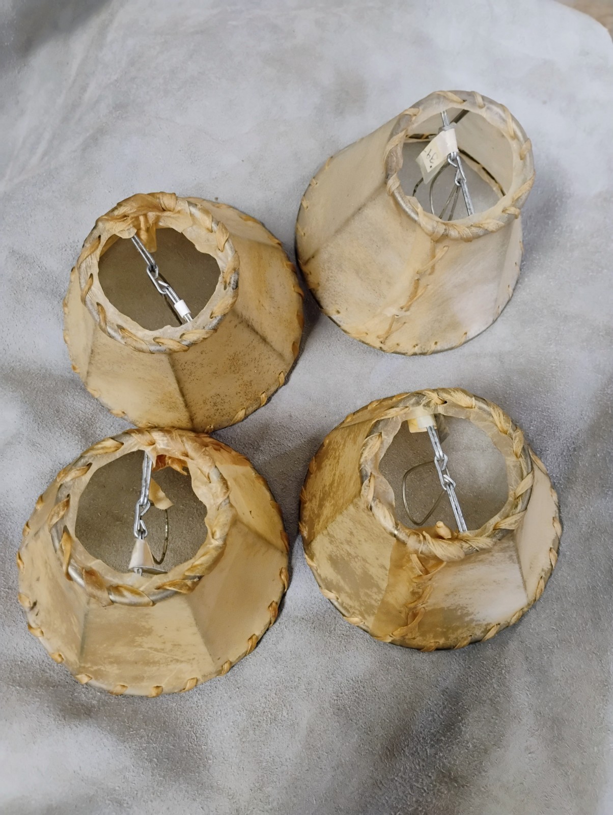 Rawhide Chandelier Shades, Set of 4