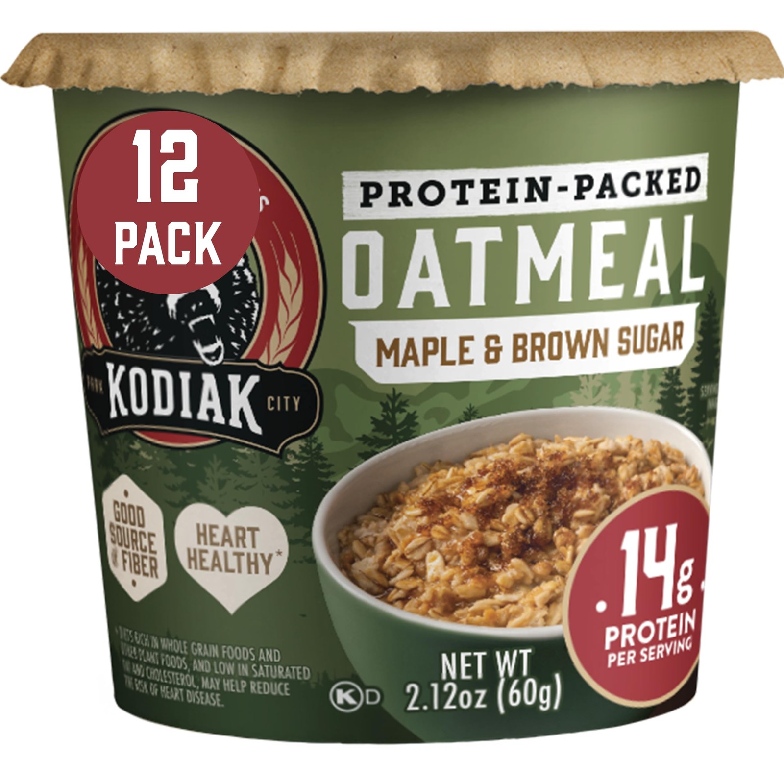 Instant Protein Maple & Brown Sugar Oatmeal in a Cup, 2.12oz Pack of 12