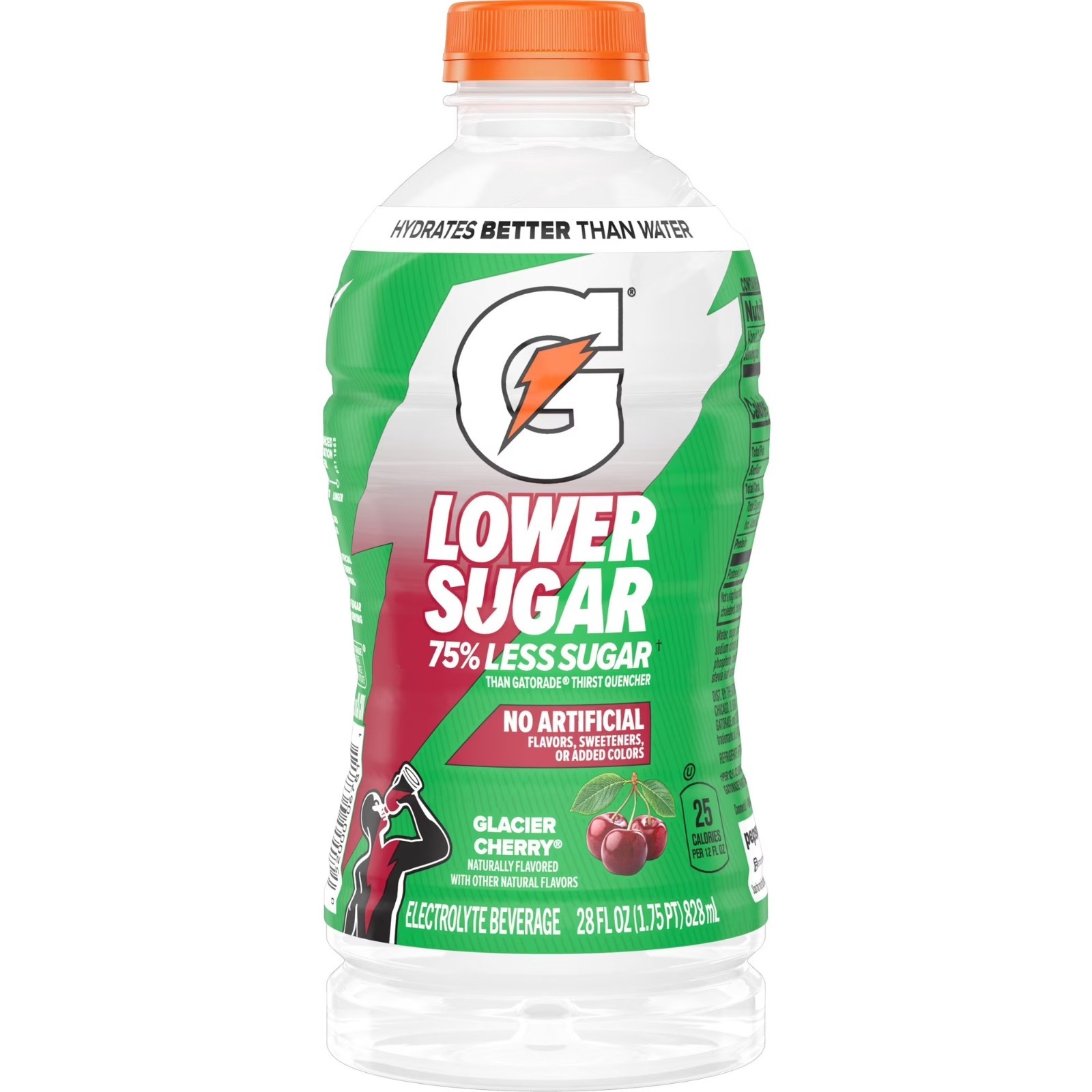 Gatorade Glacier Cherry LOWER SUGAR 75% Less Hydration 5-28 Oz Electrolyte Sport