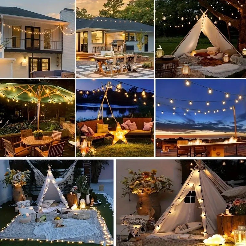 60FT 100FT Solar String Lights Outdoor Waterproof Patio with Remote Control ST38