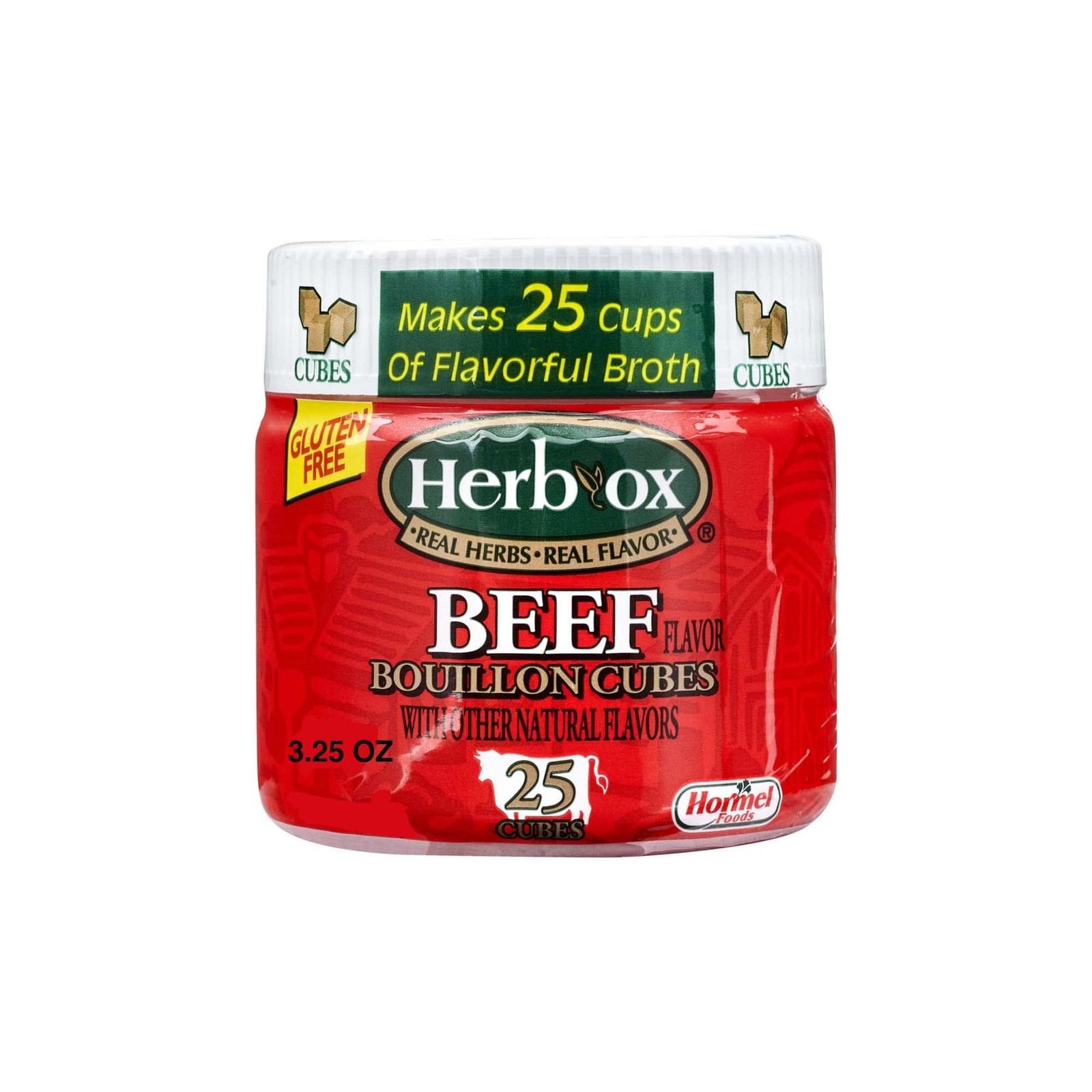 HERB-OX Beef Bouillon Cubes, Stock Seasoning, 25 0.13 Ounce (Pack of 25)