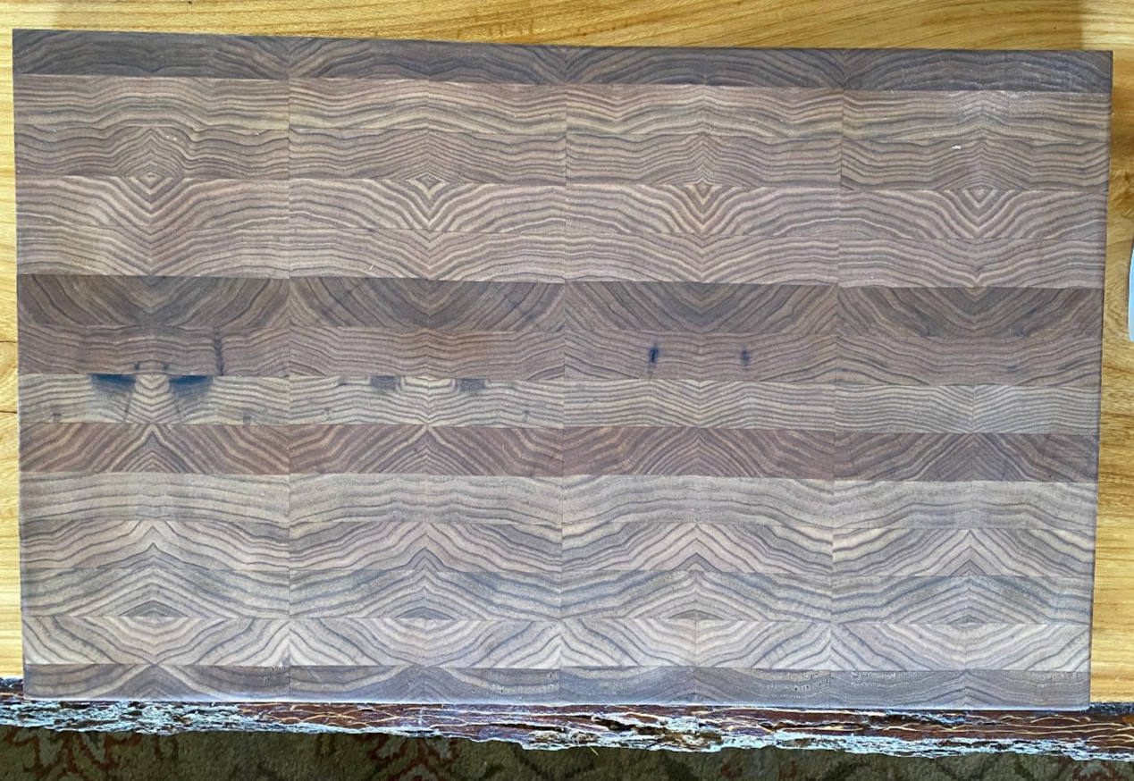 WALNUT SOLID HARDWOOD End Grain Cutting Board 1.25 x 11.25 X 18.25 HANDmade 262