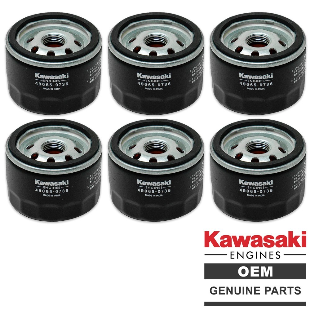 Genuine Kawasaki 49065-0736 Oil Filter (Replaces 49065-7007 49065-0721) – 6 PACK