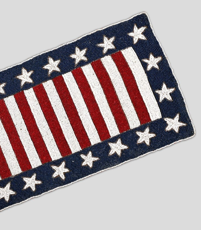 4th July Table Runner Flag Beaded Table Runner Independence Tableware 13X36In