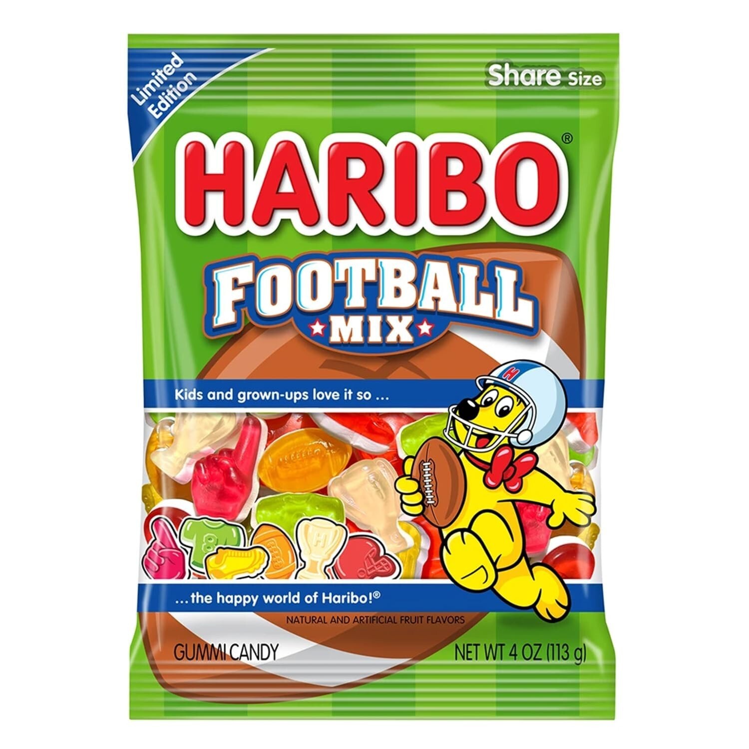 Haribo FOOTBALL MIX Gummi Candy Assorted Fruit Gummy Limited Edition 4Pk EXOCT25