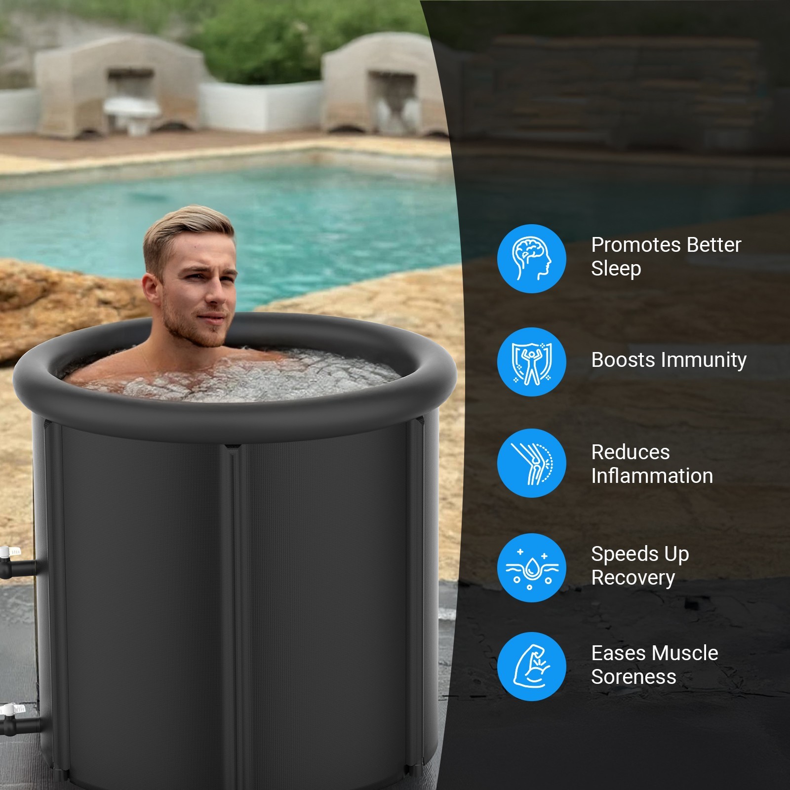 Ice Bath Tub Cold Plunge Tub for Athletes, Water Chiller Compatible with Cover
