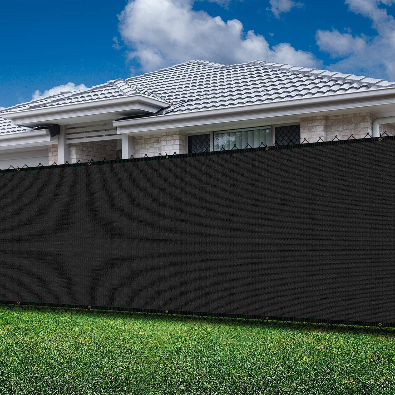 4′ 5′ 6′ 8′ Fence Privacy Windscreen Screen Black Shade Cover for Yard Outdoor