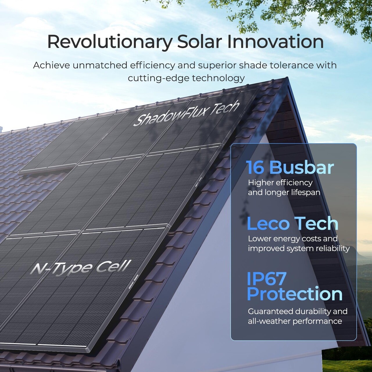 Renogy ShadowFlux N-Type Solar Panel Anti-shading 25% High-Efficiency For Home
