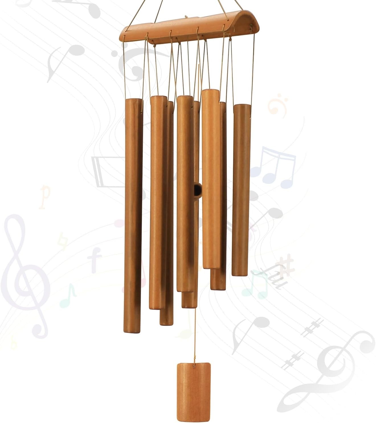 Bamboo Wind Chimes for Outside Natural Sounds Indoor Outdoor Garden Decor