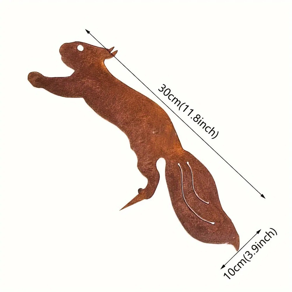 Rusty Squirrel Branch Insert – Unique Tree Decor for Garden, Patio & Outdoor Spa