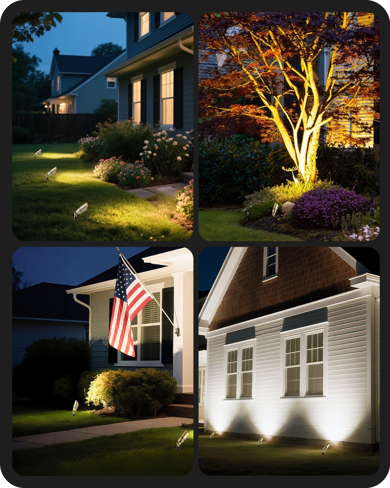 EDISHINE Solid Brass Landscape Spotlight Outdoor,12V Low Voltage LED