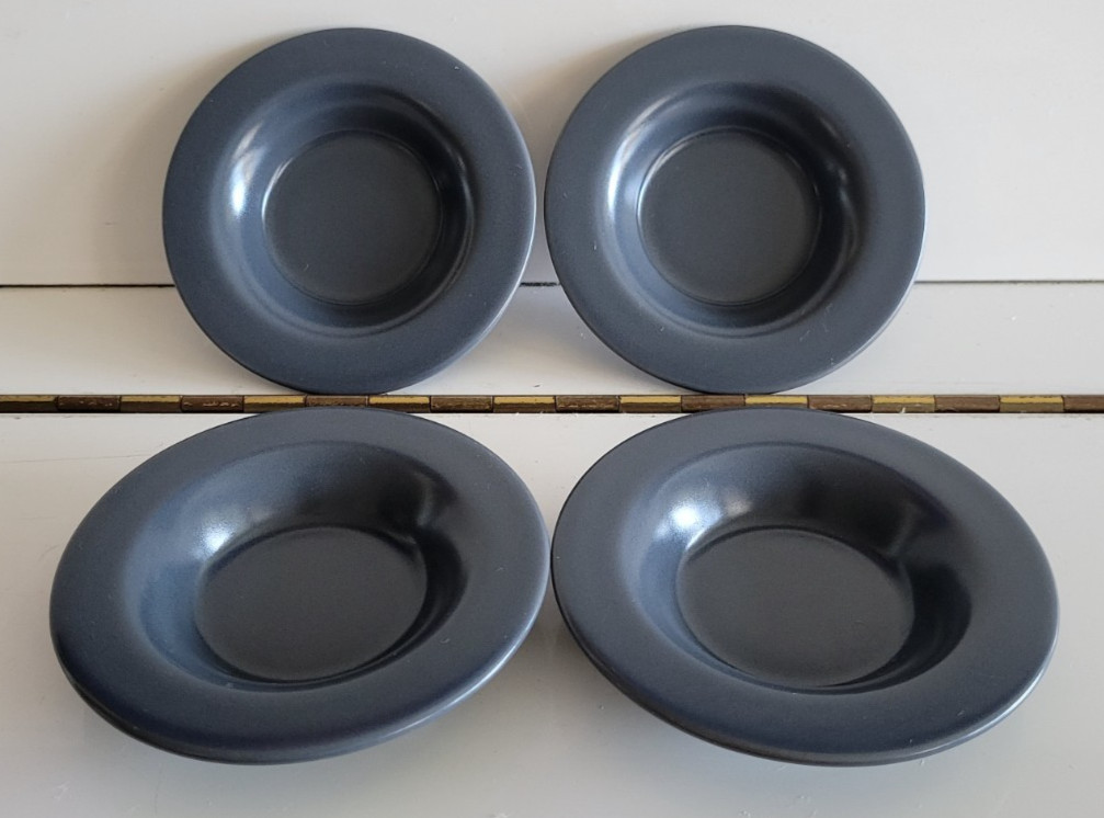 4 SMOKE GRAY IKEA OF SWEDEN TURKEY STONEWARE SAUCE DIPPING BOWLS 4.25 INCHES