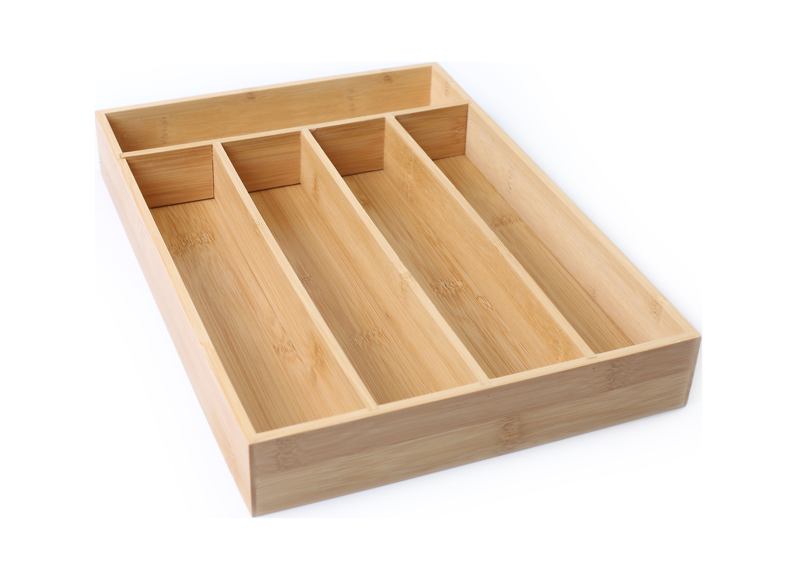 Natural Bamboo Expandable Silverware Organizer, 13.98 x 10.04-15.35 x 1.97 in