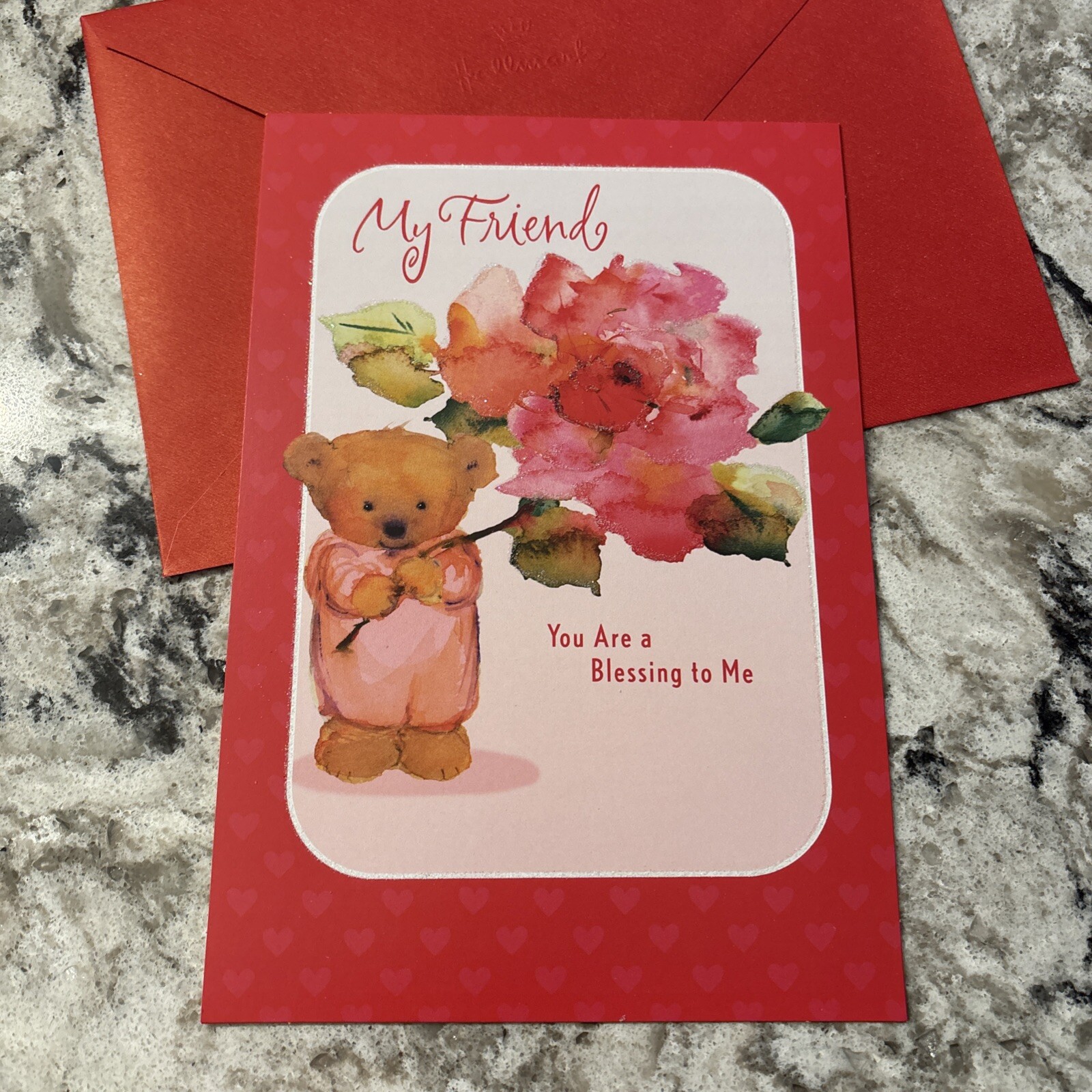 Valentine’s Day My Friend Mary Hamilton Bear 5.5”x8” Hallmark Greeting Card