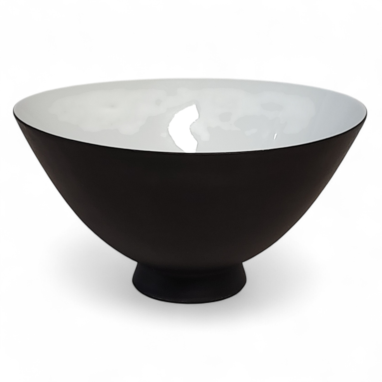 Asian Style Black & White Ceramic Porcelain Rice Bowl 2.25″