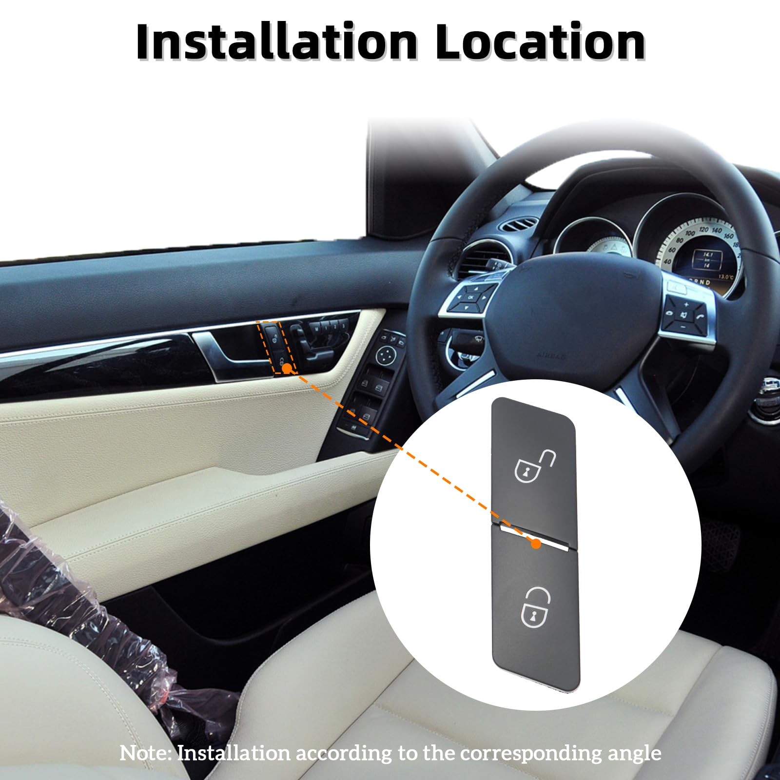 Driver Side Door Lock/Unlock Switch Button Replacement Fit for Mercedes Benz …