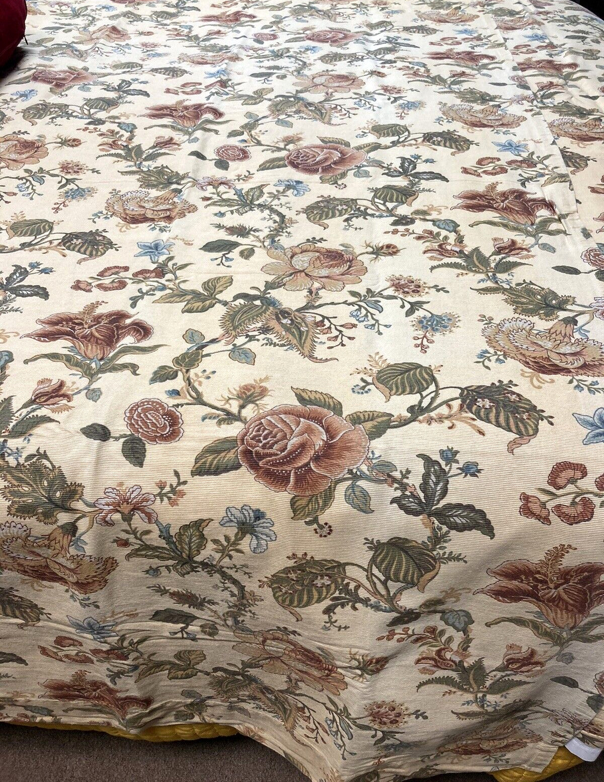 Waverly Garden Room Floral Curtain Panels 41” x 73” Rod Pocket 100% Cotton Flaws