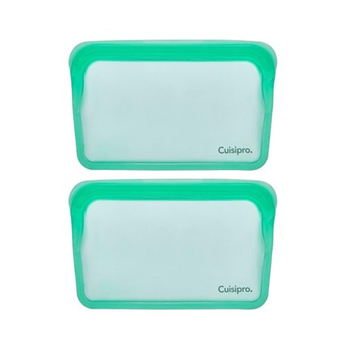 Cuisipro Silicone Seamless Reusable Bag Green 7.25 x 5.25-In13.6 fl oz 2-pack