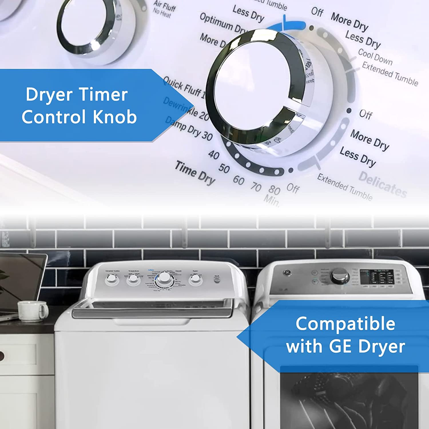 Dryer Timer Control Knob WE01X24552 Replacement for GTD42EASJ2WW GTD33EASK0WW GE
