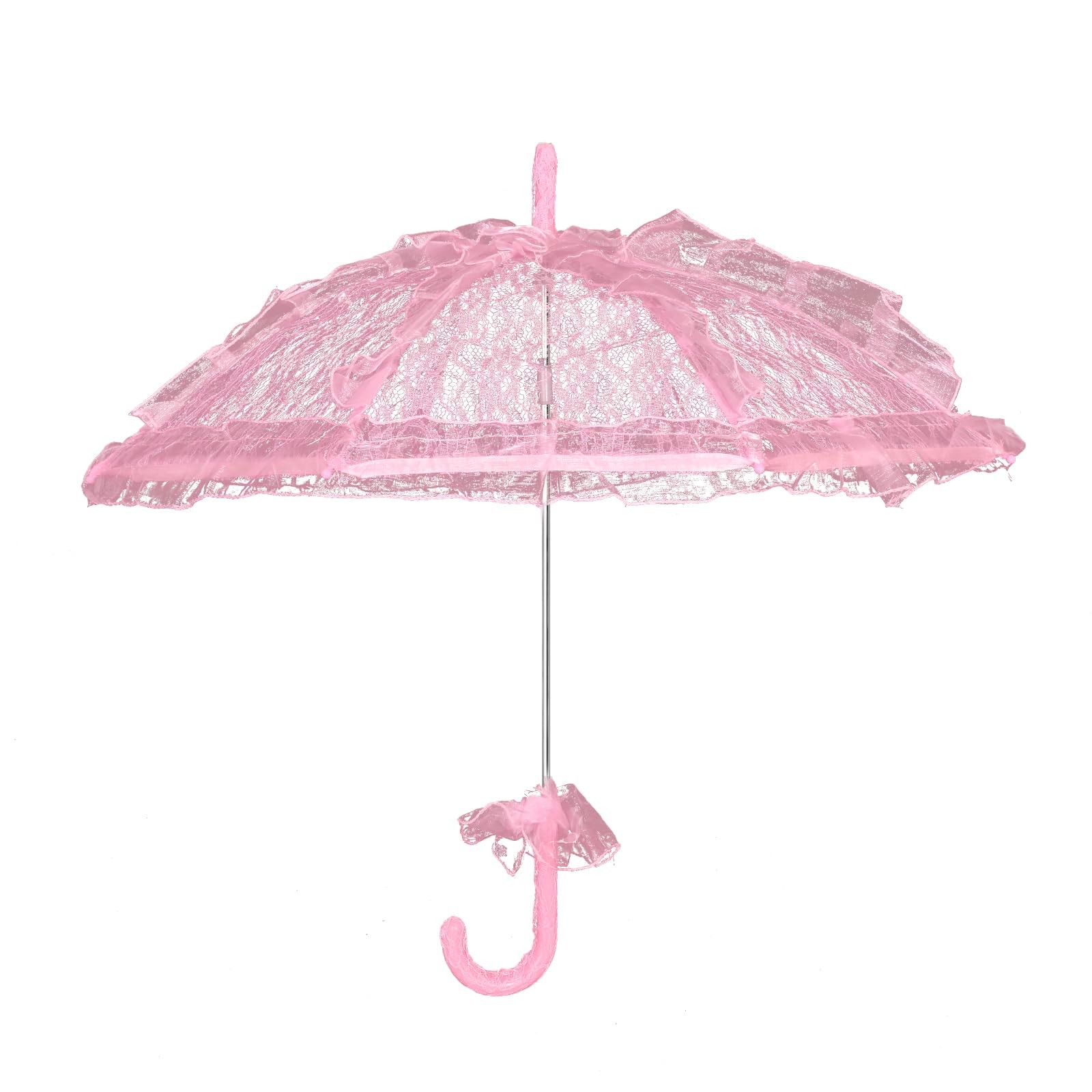 Solnique Mini Pink Lace Embroidery Parasol For Kids 24.4 Inch Vintage Bridal