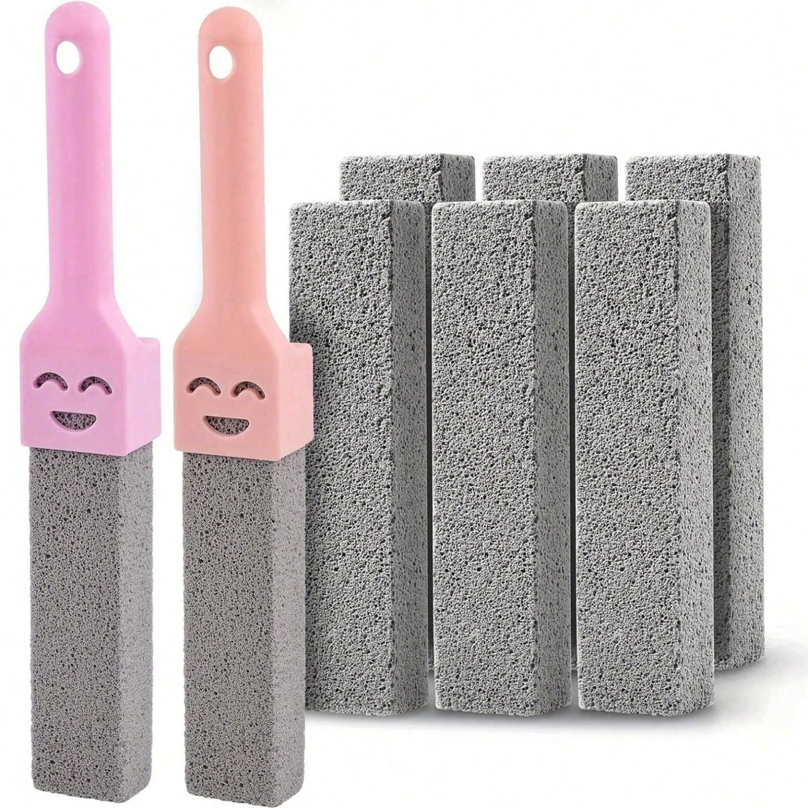 Pumice Stone Cleaning Brush with Replaceable Handle Hard Water Stain Remover US