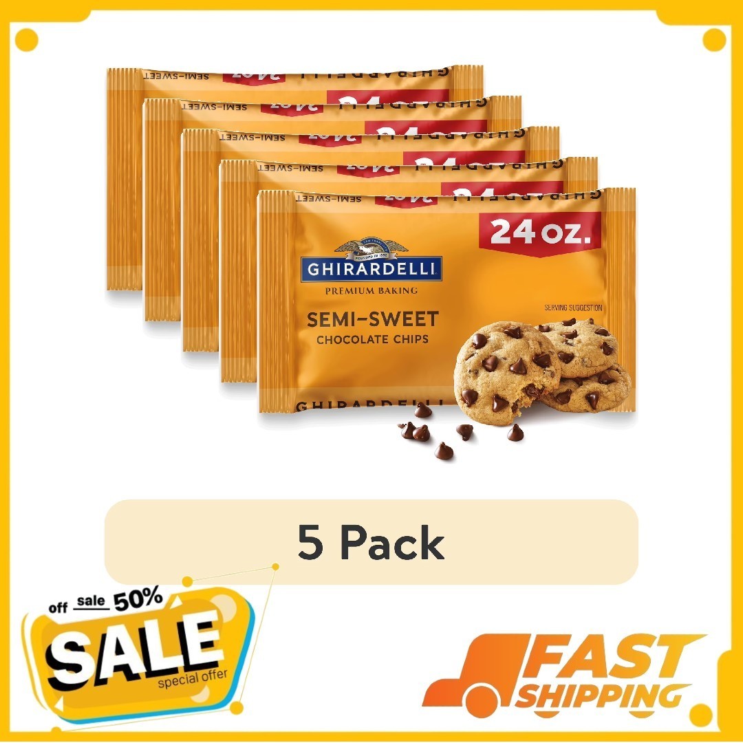 (5 pack) GHIRARDELLI Semi-Sweet Chocolate Premium Baking Chips Chocolate Chips