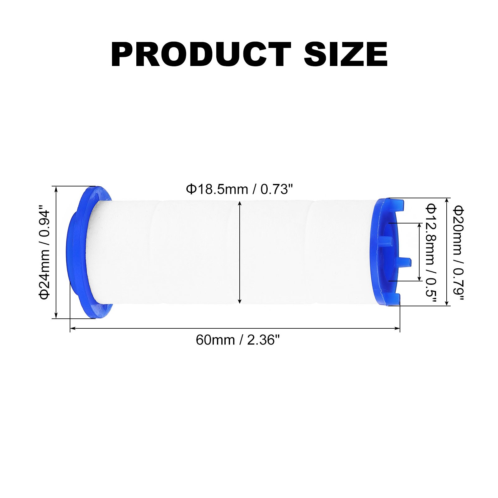 12 Set Shower Head Filter 2.4 Inch PP Cotton Filter Cartridge