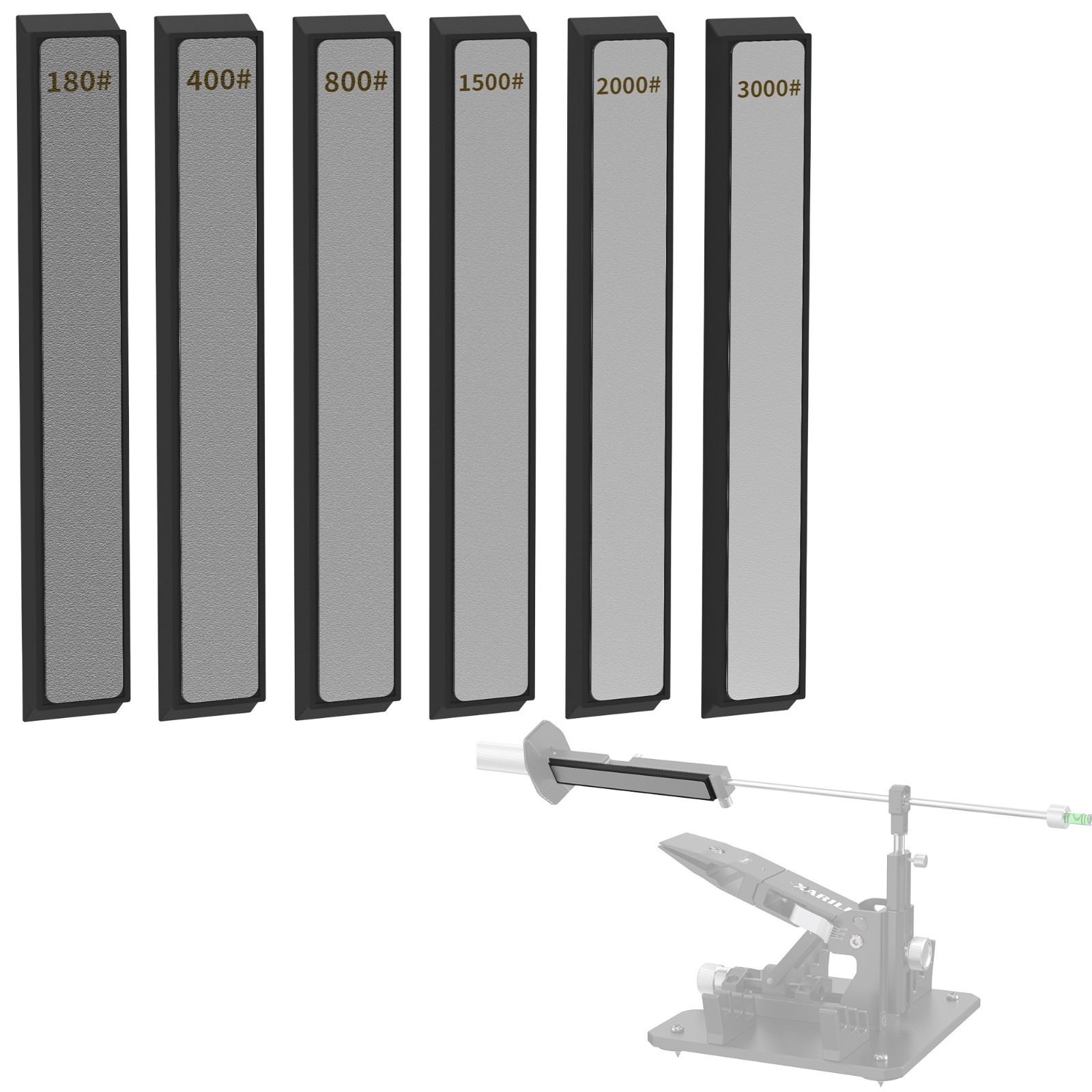 6 PCS Diamond Knife Sharpening Stones Set, 180# 400# 800# 1500# 2000# 3000# Grit