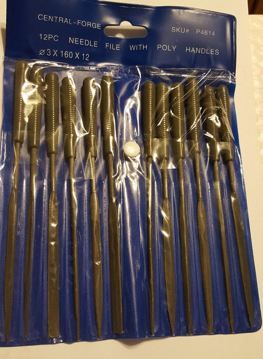 12 Piece Precision Needle Mini Smal File Set Assorted Shaped Poly Handles