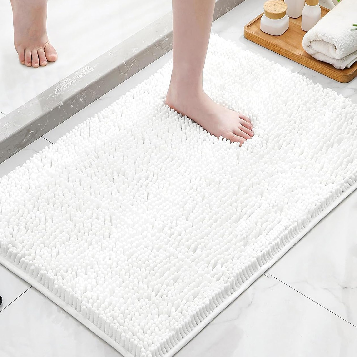 30″x20″ – Soft Cozy Plush Chenille Bath Mat Highly Absorbent Bathroom Rug