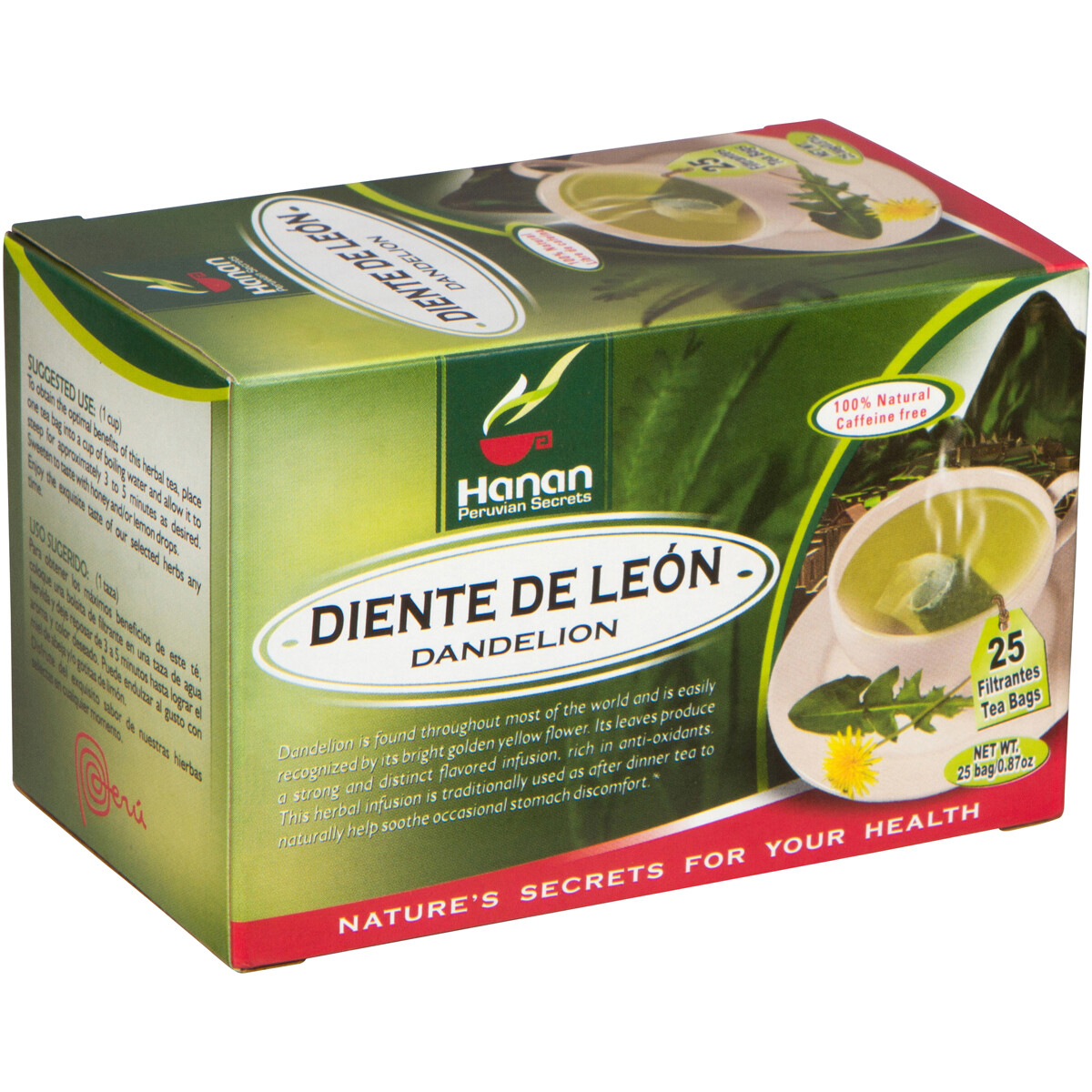 Dandelion Tea (Diente de León) – 25 Tea Bags of All-Natural Dandelion from Peru