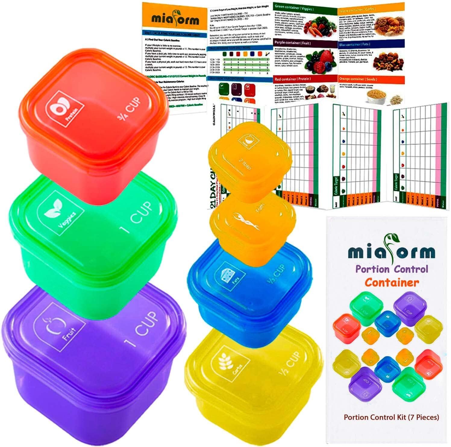 21 Day Fix Portion Control Containers Kit Meal Plan Diet Weight Loss 7 PCS USA