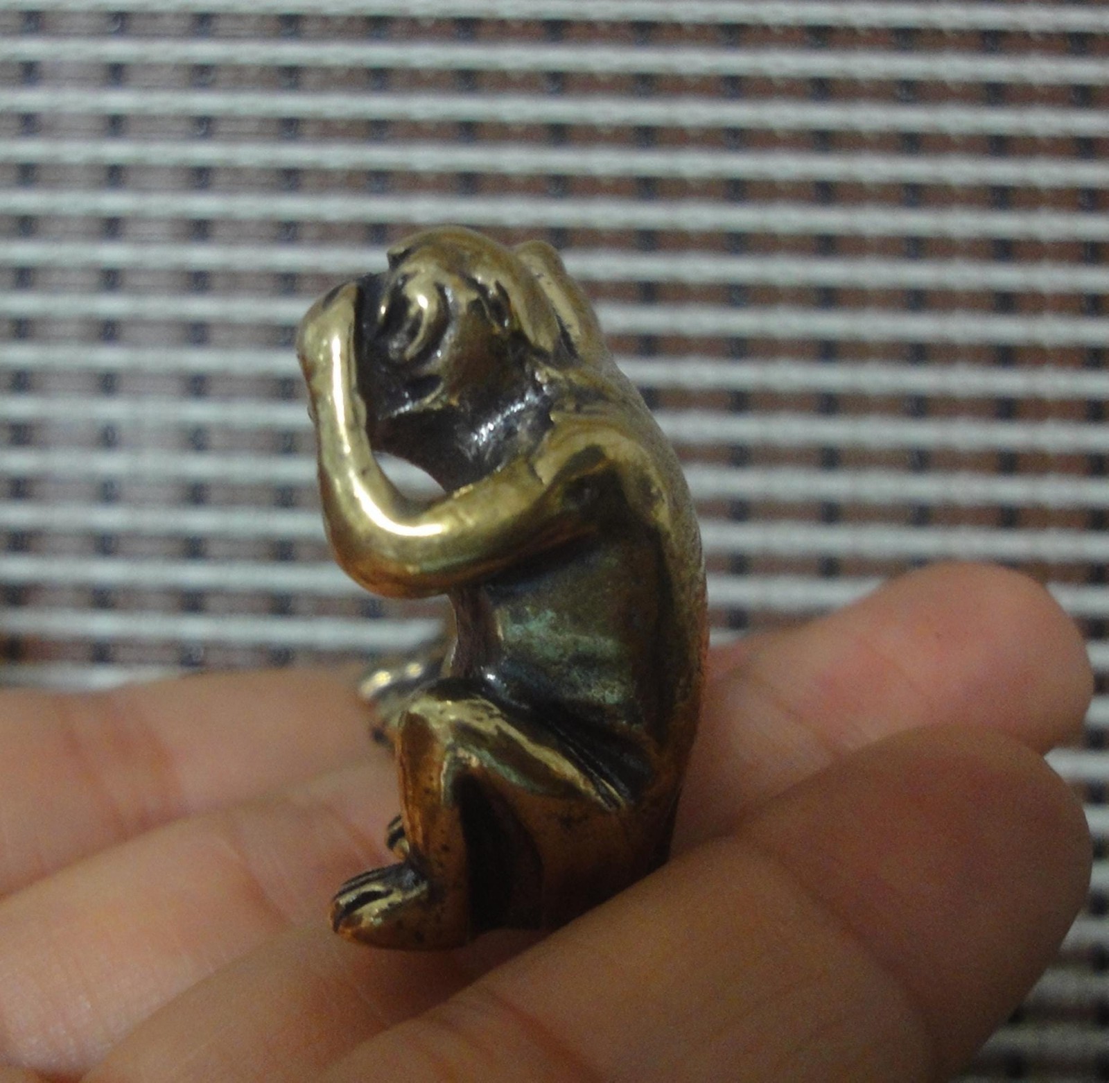 Vintage Decor Solid Brass Three Poses Monkeys Figurine Statue Sculpture