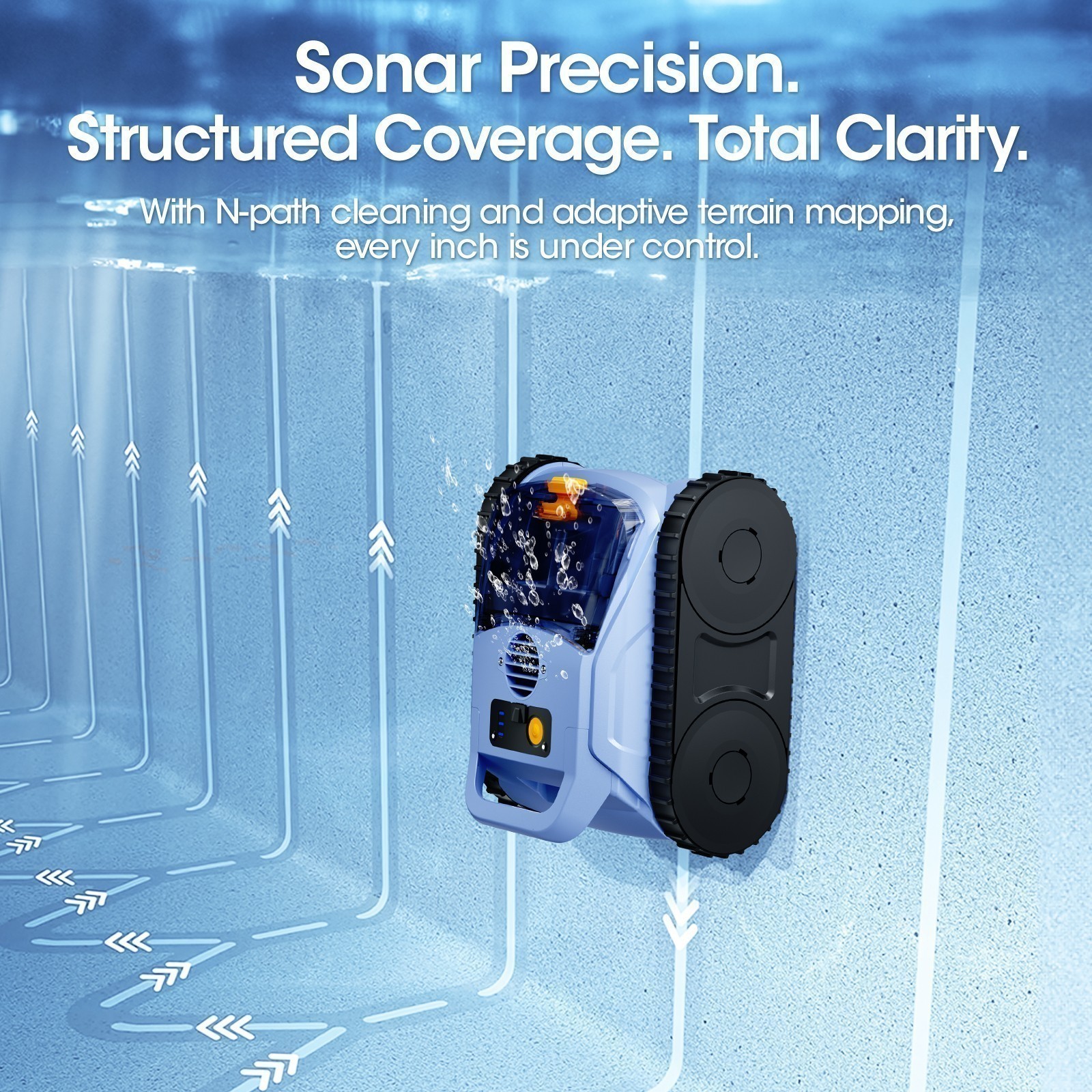 Seauto Cordless Robotic Pool Vacuum, Floor/Wall/Waterline Pool Cleaner 180-Min