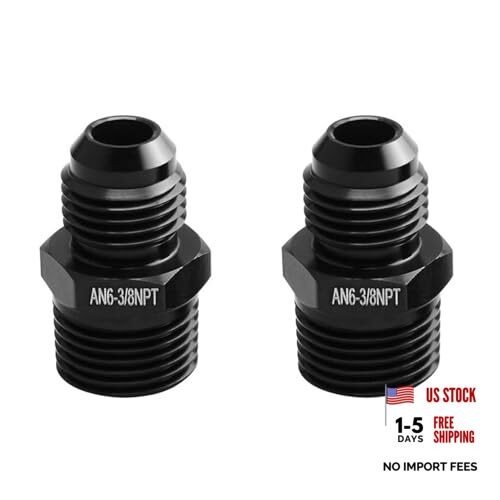 Straight 6AN Male Flare to 3/8NPT Pipe Fitting Adapter 6AN to 3/8NPT 2 2 pcs