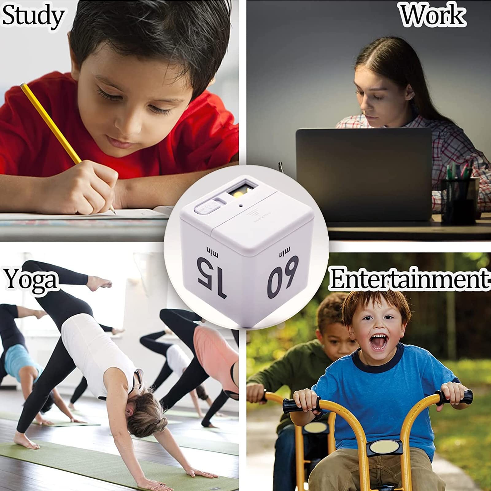 Cube Timer, Time Management and Countdown Settings with 15-20-30-60 Min（ Pro）