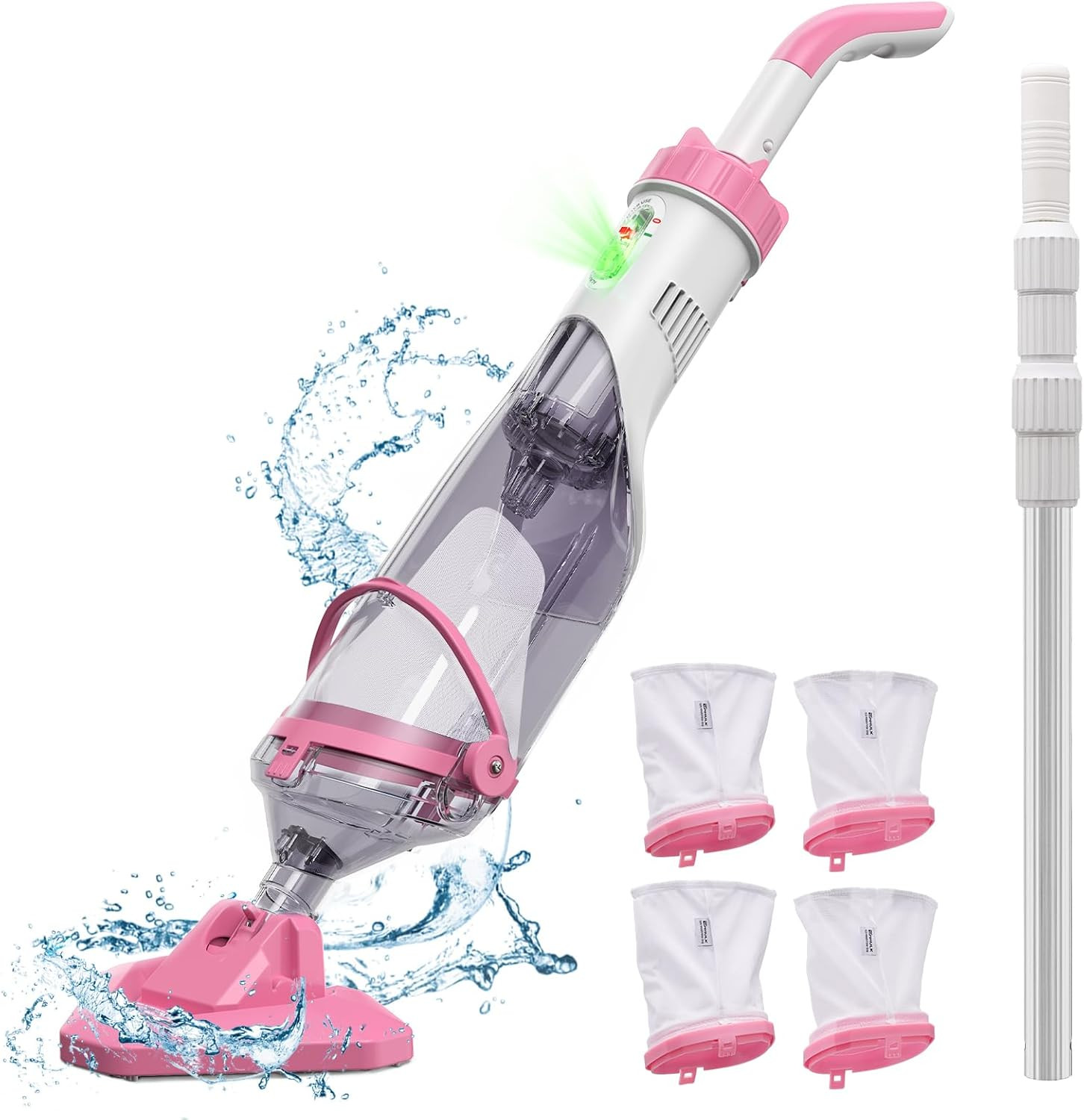 Pool Vacuum for above Ground Pool with a Telescopic Pole, Running Time up to 1H,