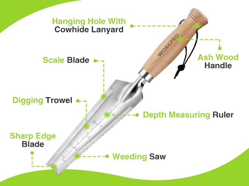 WORKPRO 12.5″ Weeder Puller Tool 4-in-1 Garden Trowel Hori Hori Garden Knife NEW