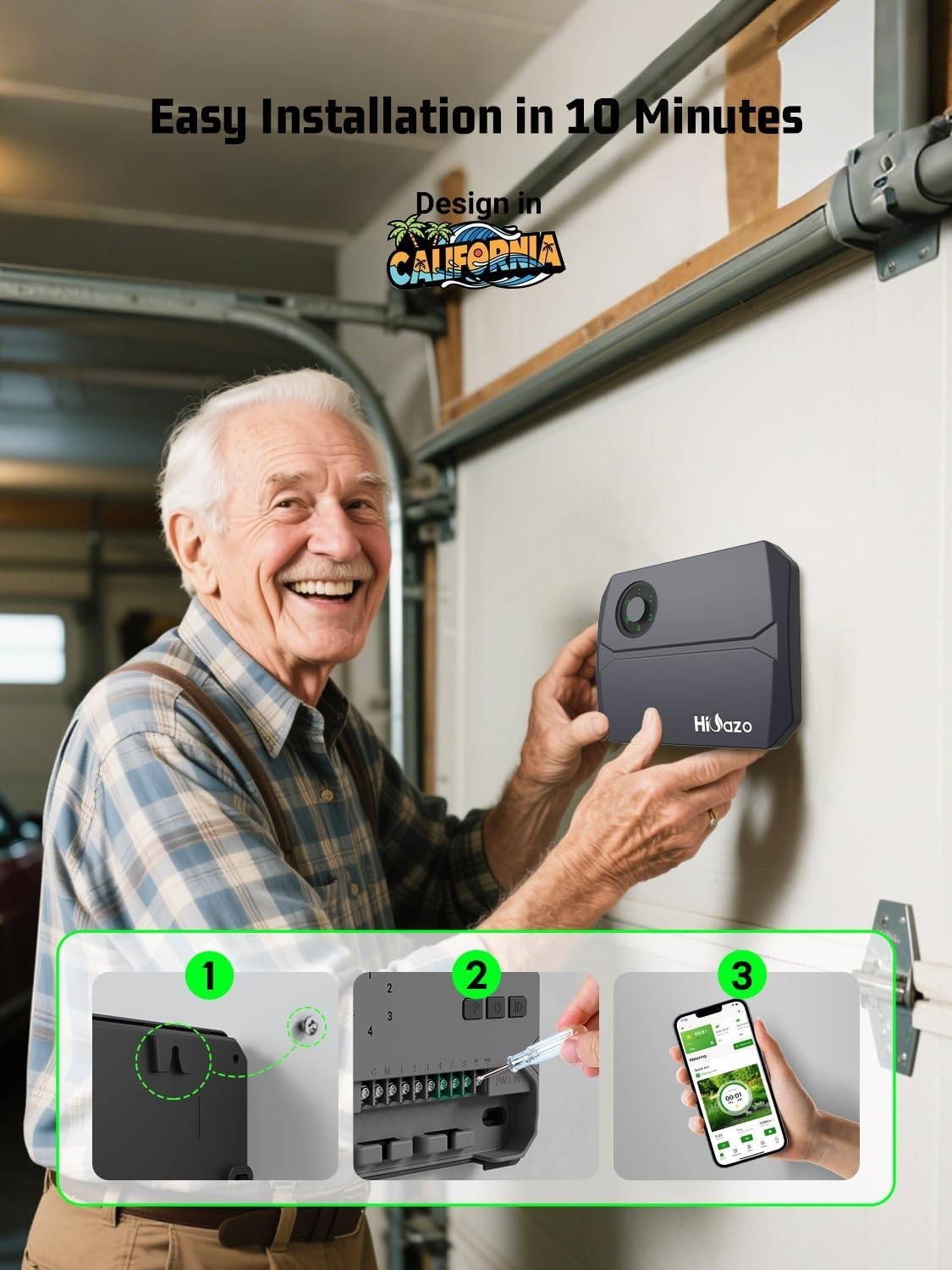Smart Sprinkler Controller with 2.4GHz WiFi – Effortless App Control 4 Zones