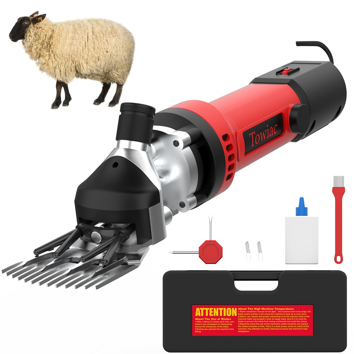 550W Professional Electric Sheep Clipper, 6 Speeds Heavy Duty Dog Shears for Thi