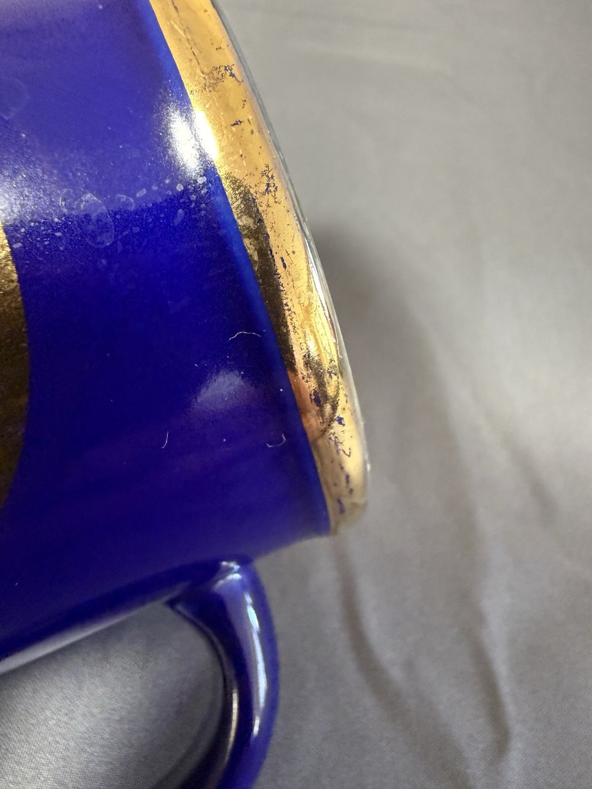 Vintage FCC Federal Communications Commission Blue Mug Gold Seal