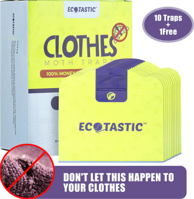 ECOTASTIC Clothing Moth Traps – 11 Count – Foldable Moth – Eco-Friendly Hassl…