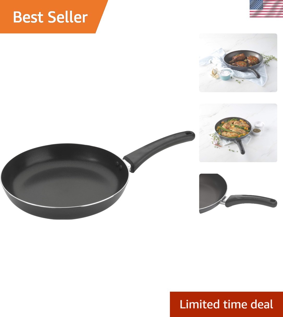 Nonstick Sauté Pan, 10 Inch, Black