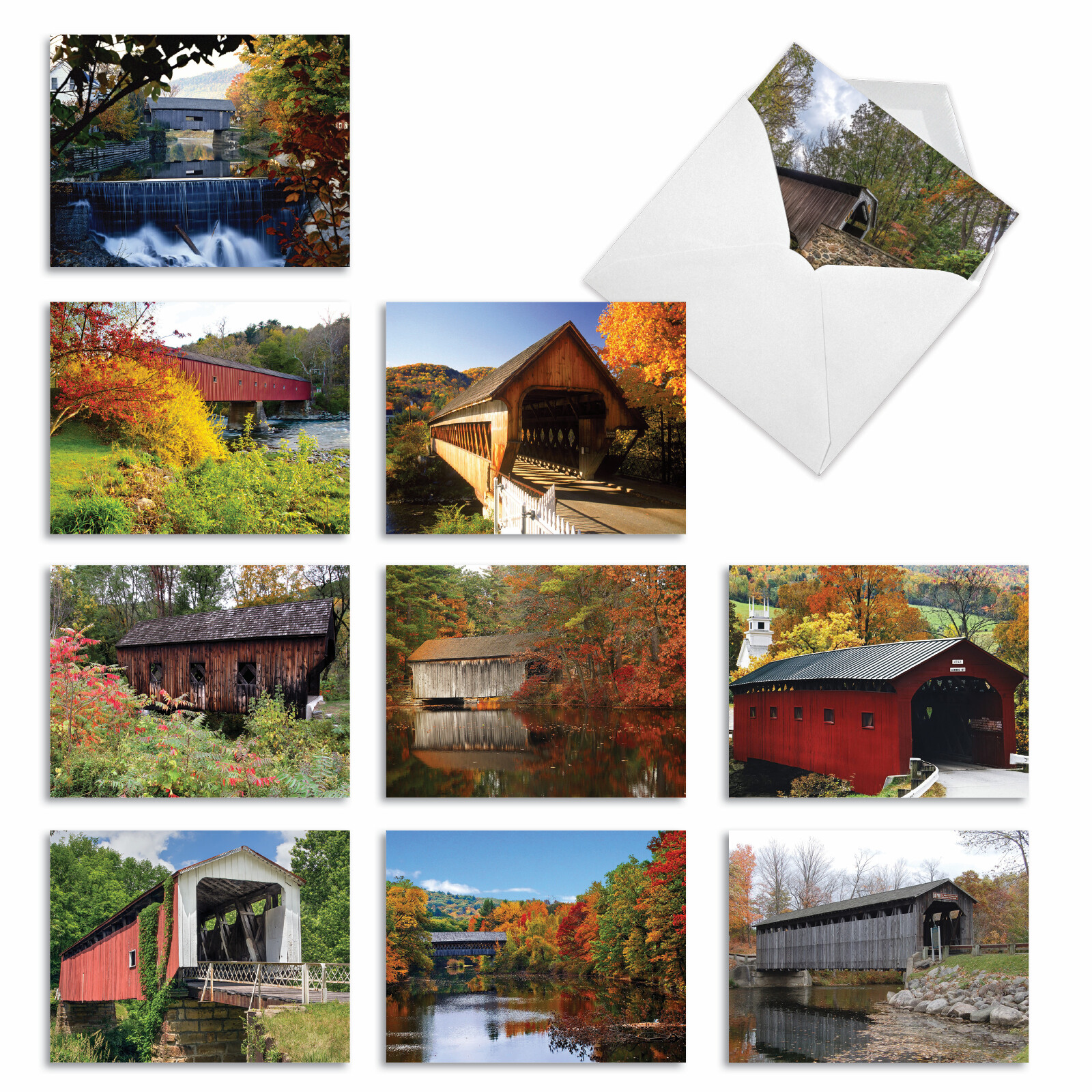 10 Assorted All Occasion Note Cards Blank – COVERED BRIDGES