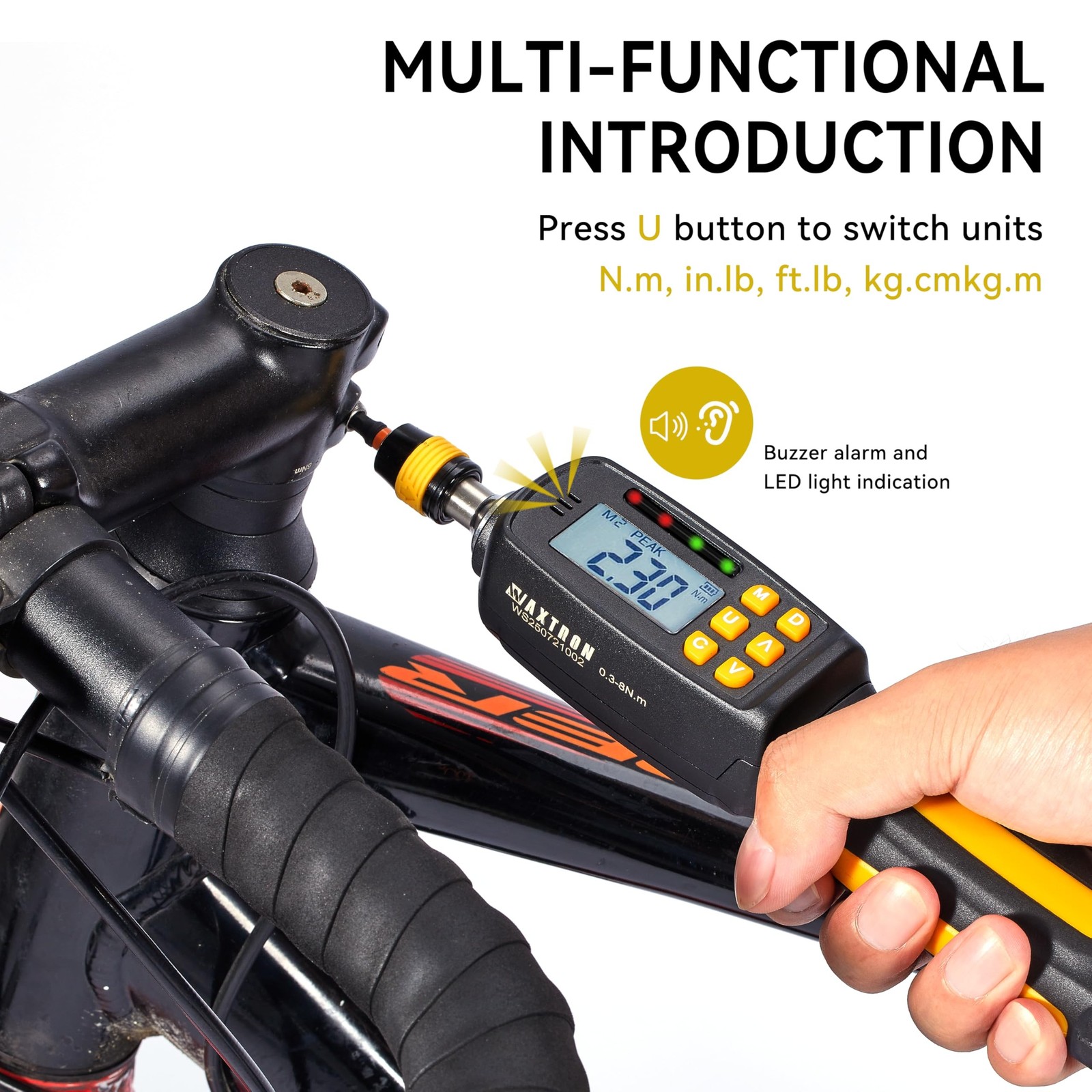1/4-Inch Dr. Digital Torque Screwdriver Set, 2.6-70.8 in-lb, Buzzer & LED Ale…